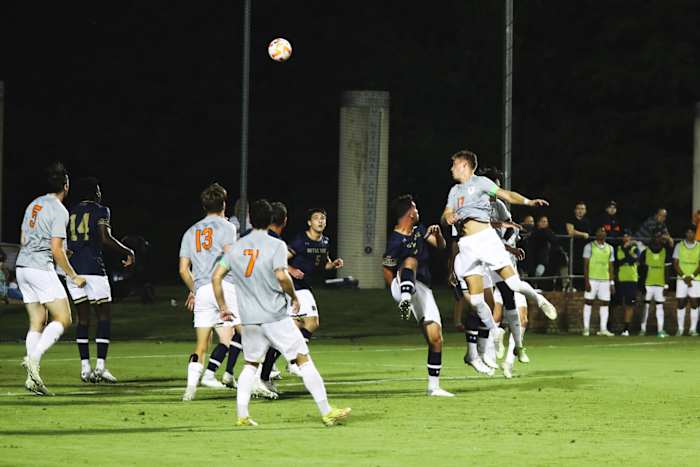 Virginia men's soccer fell to Notre Dame 2-1 on Friday night at Klockner Stadium.